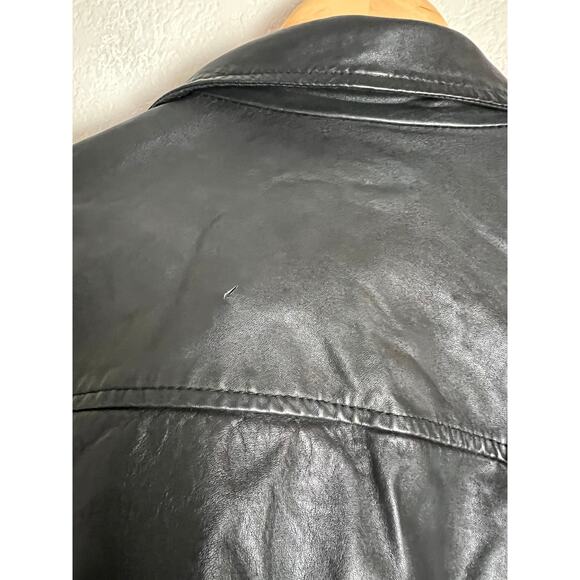 Slate & Willow Black Leather Biker Moto Jacket Size M - Picture 16 of 16